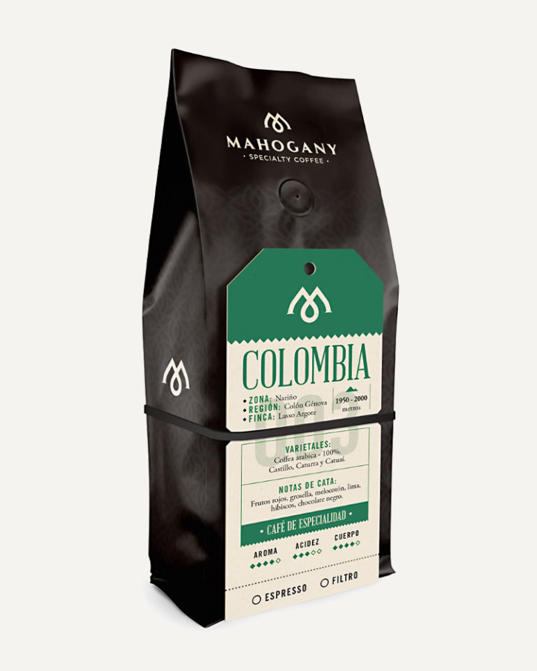 Paquete de café de especialidad de Colombia